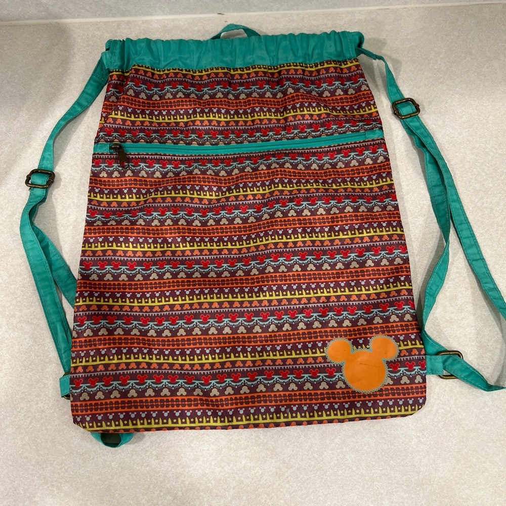 Vintage Disney Mickey drawstring backpack multicolor
